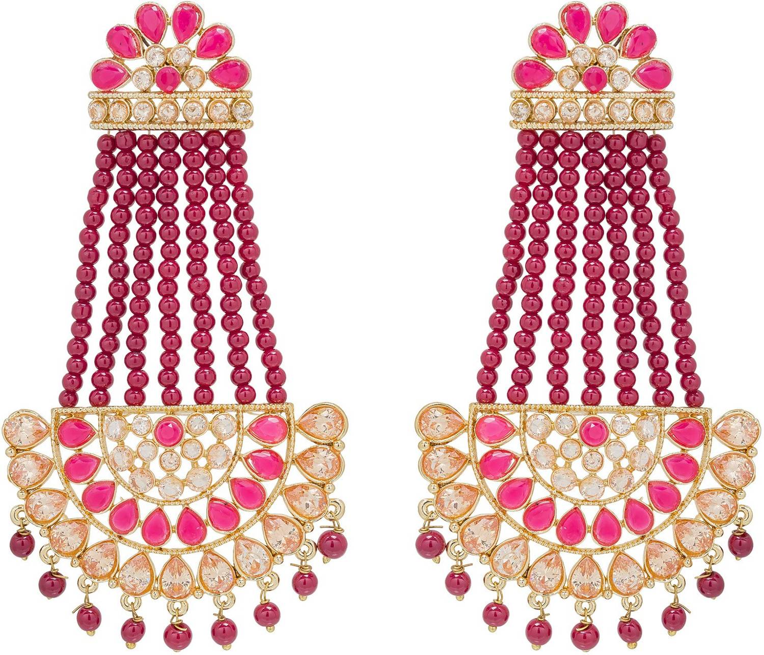 AADITA Long Chain Jhumki Jhumka Alloy Diamond Alloy Jhumki Earring