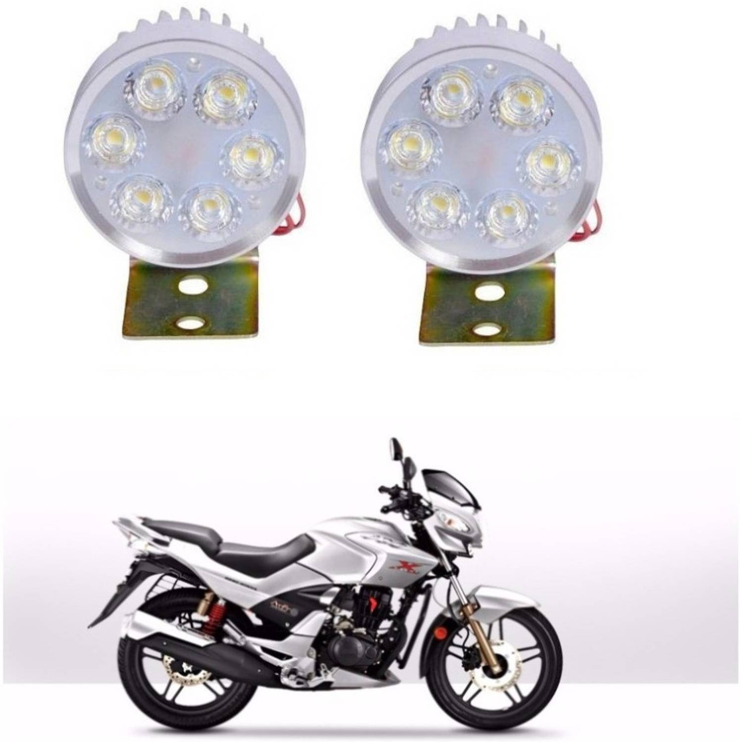 AUTOGARH M44 6 LED FOG HEADLIGHT FOR CBZ Xtreme Parking Light Motorbike LED for Honda (15 V, 60 W)