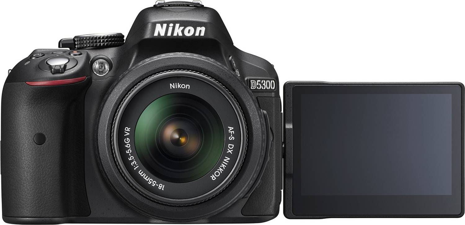 NIKON D5300 DSLR Camera Body with Dual Lens: AF-P DX NIKKOR 18