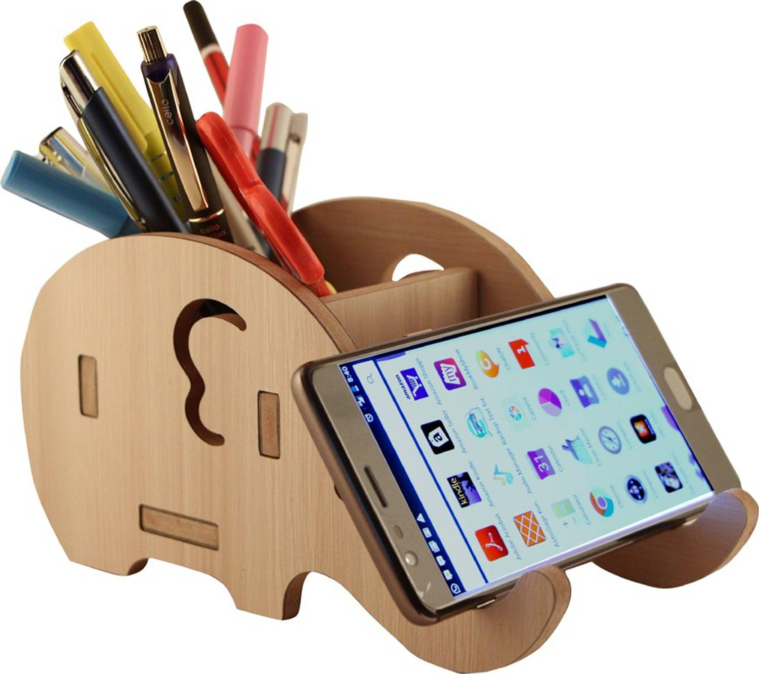 7CR 1 Compartments Wooden Pen with mobile stand