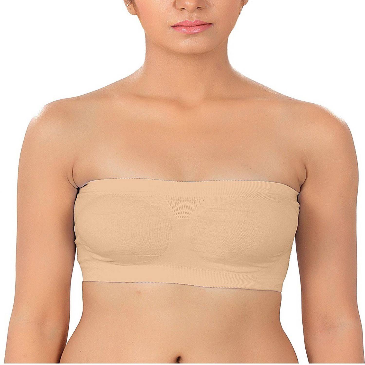 Alexa India Women's Tube Bra Beige Women Bandeau/Tube Lightly Padded Bra