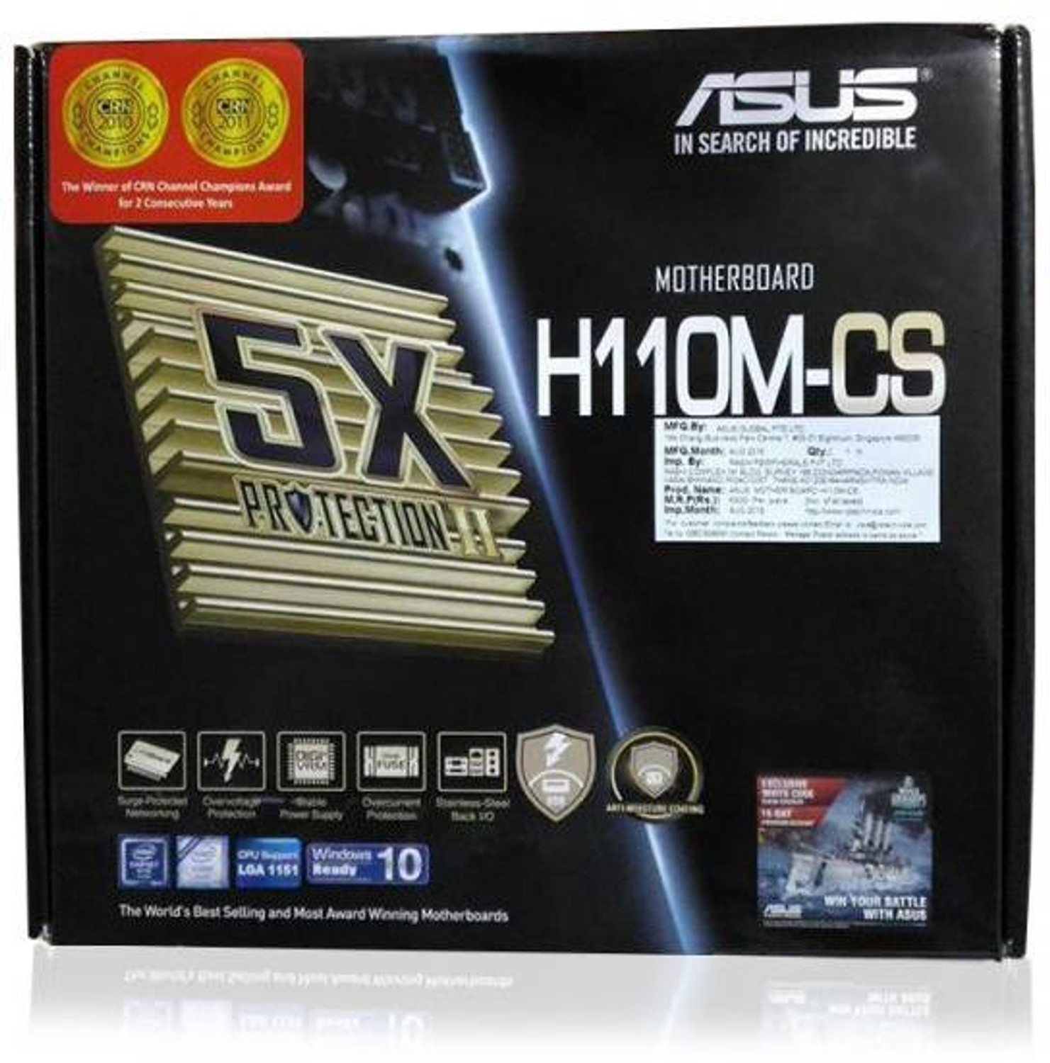 Image of ASUS H110M-CS LGA1151Socket ATX Intel H110 Chipset DDR4 Motherboard for Desktop
