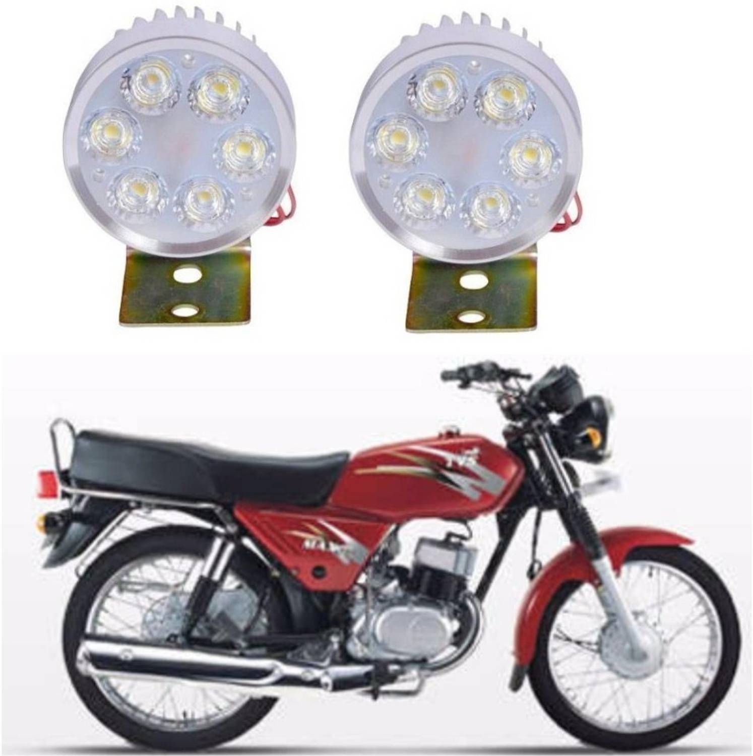 AUTOGARH M61 6 LED FOG HEADLIGHT FOR Max 100 Parking Light Motorbike LED for TVS (15 V, 60 W)