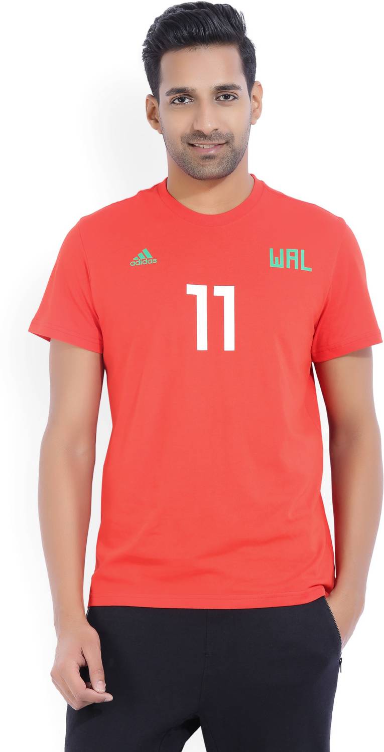 ADIDAS Solid Men Round Neck Red T-Shirt