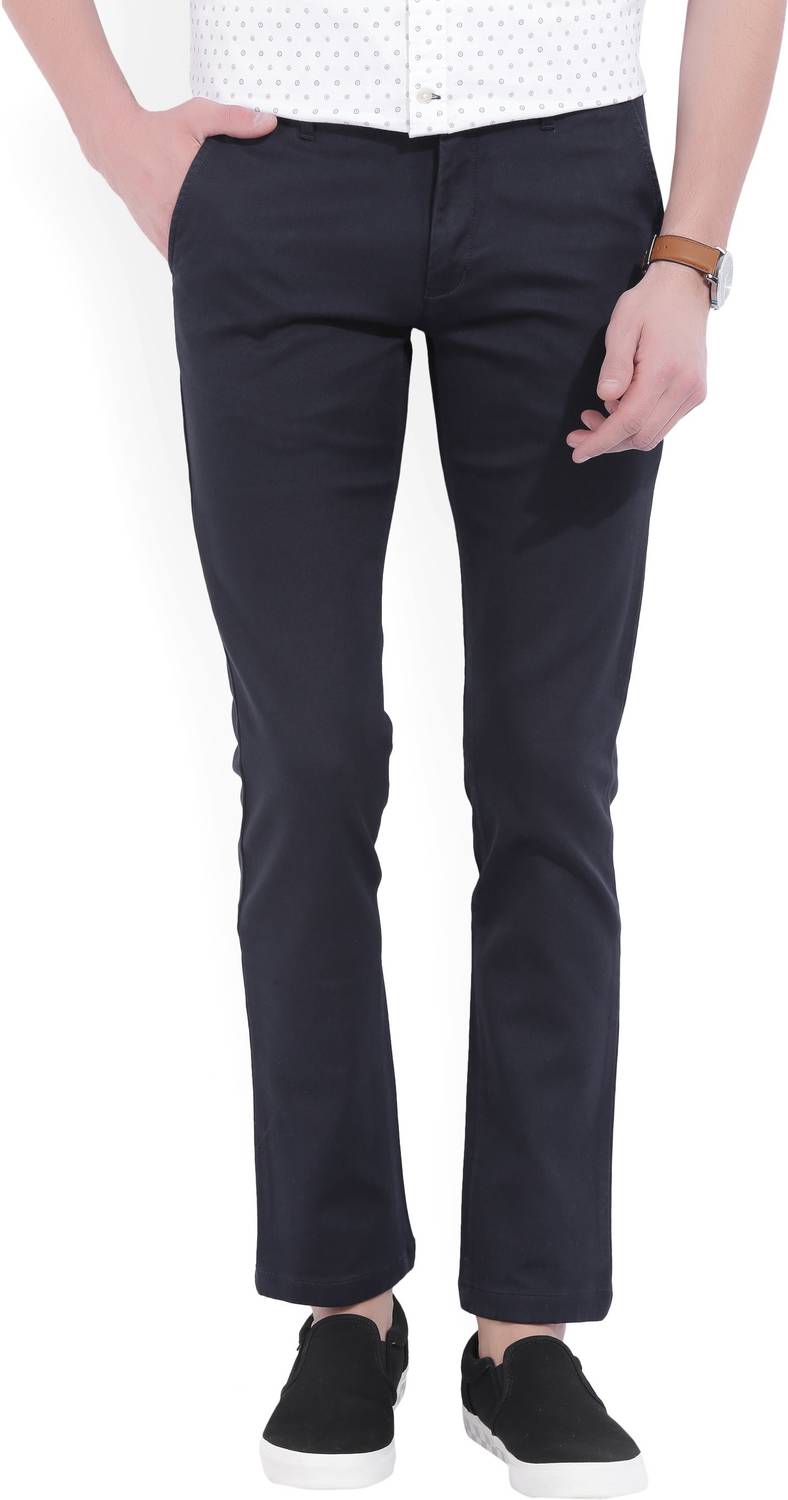 Arrow Sport Slim Fit Men Dark Blue Trousers