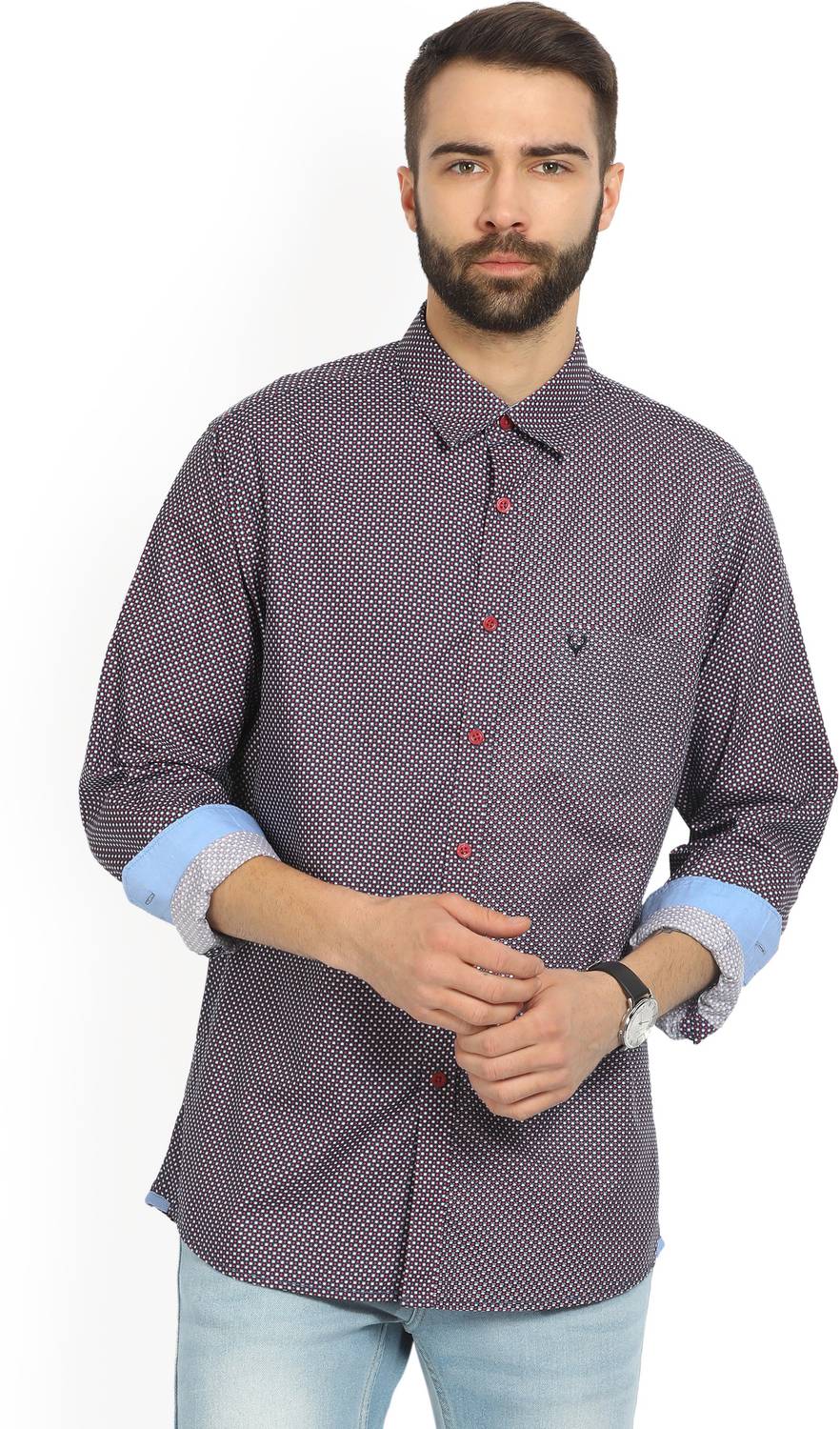 Allen Solly Men Printed Casual Red Shirt