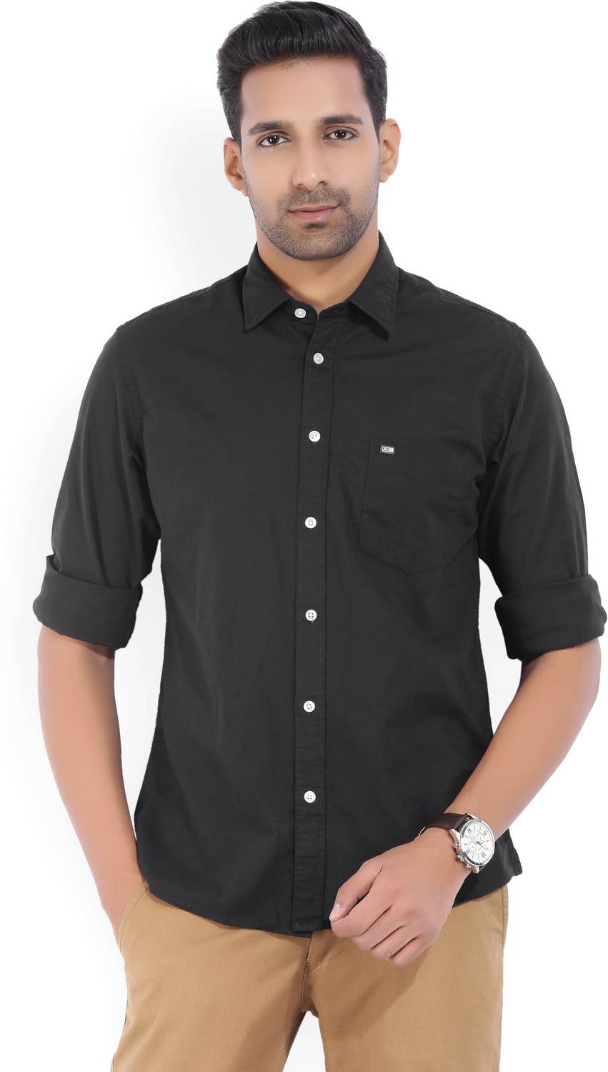 Arrow Sport Men Solid Casual Black Shirt