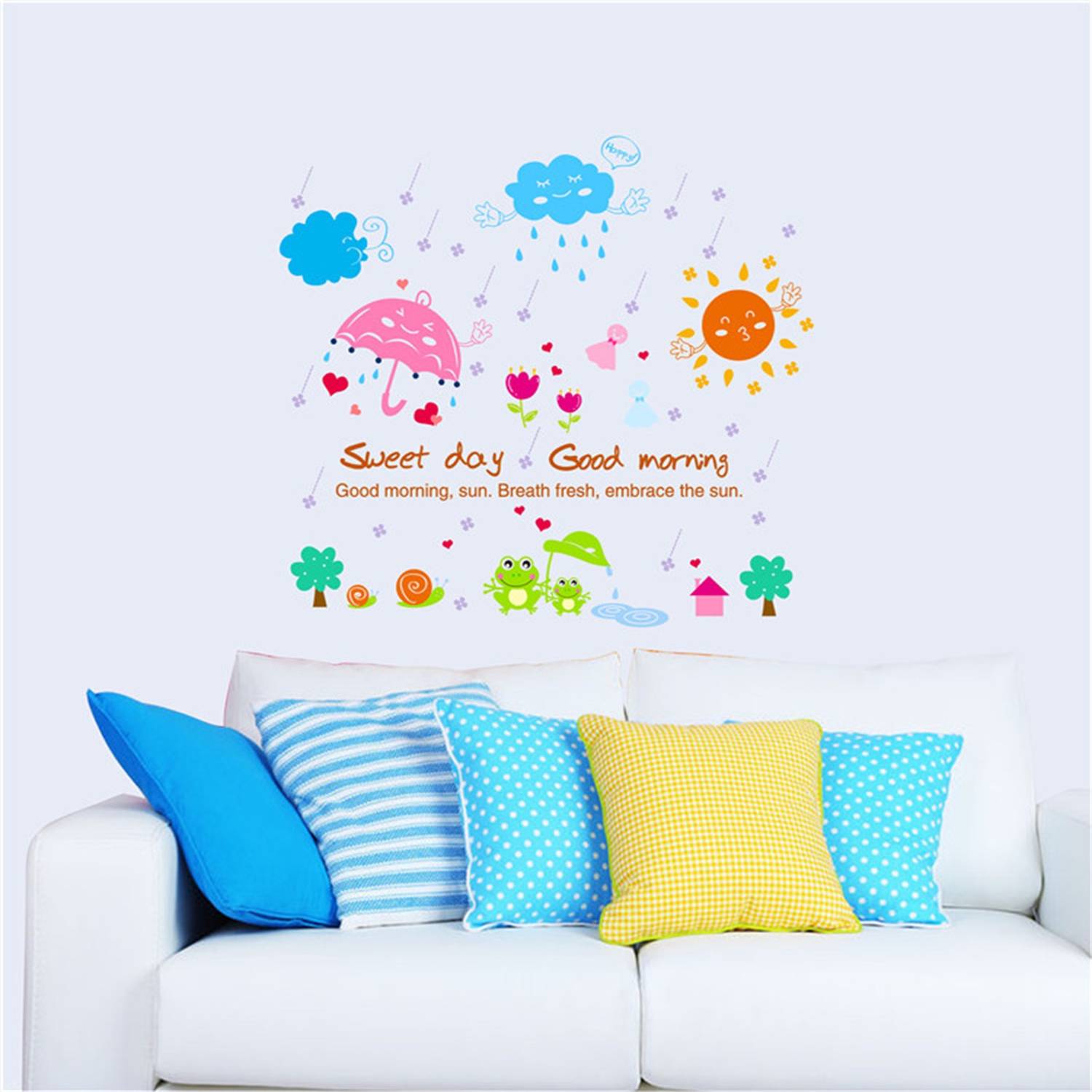 Ampire 46 cm Wall Stickers Beautiful Rainy Season and Dining Animals Decor for Kids Room Self Adhesive Sticker