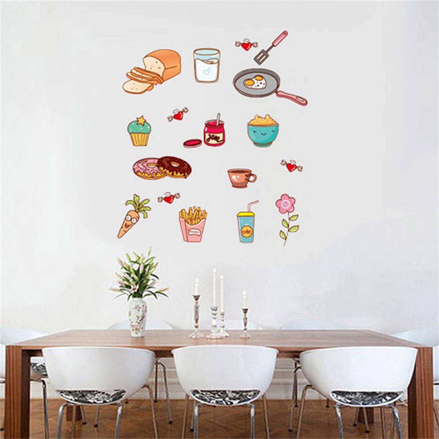 Ampire 49 cm Wall Stickers All Time Favorite Snacks Decor for Dining Room Self Adhesive Sticker