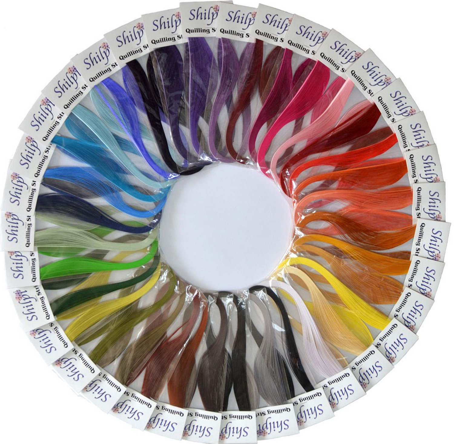 Image of SHILPI Quilling Paper 1750 Strips Set - 3mm, 35 Colors, 35 packs