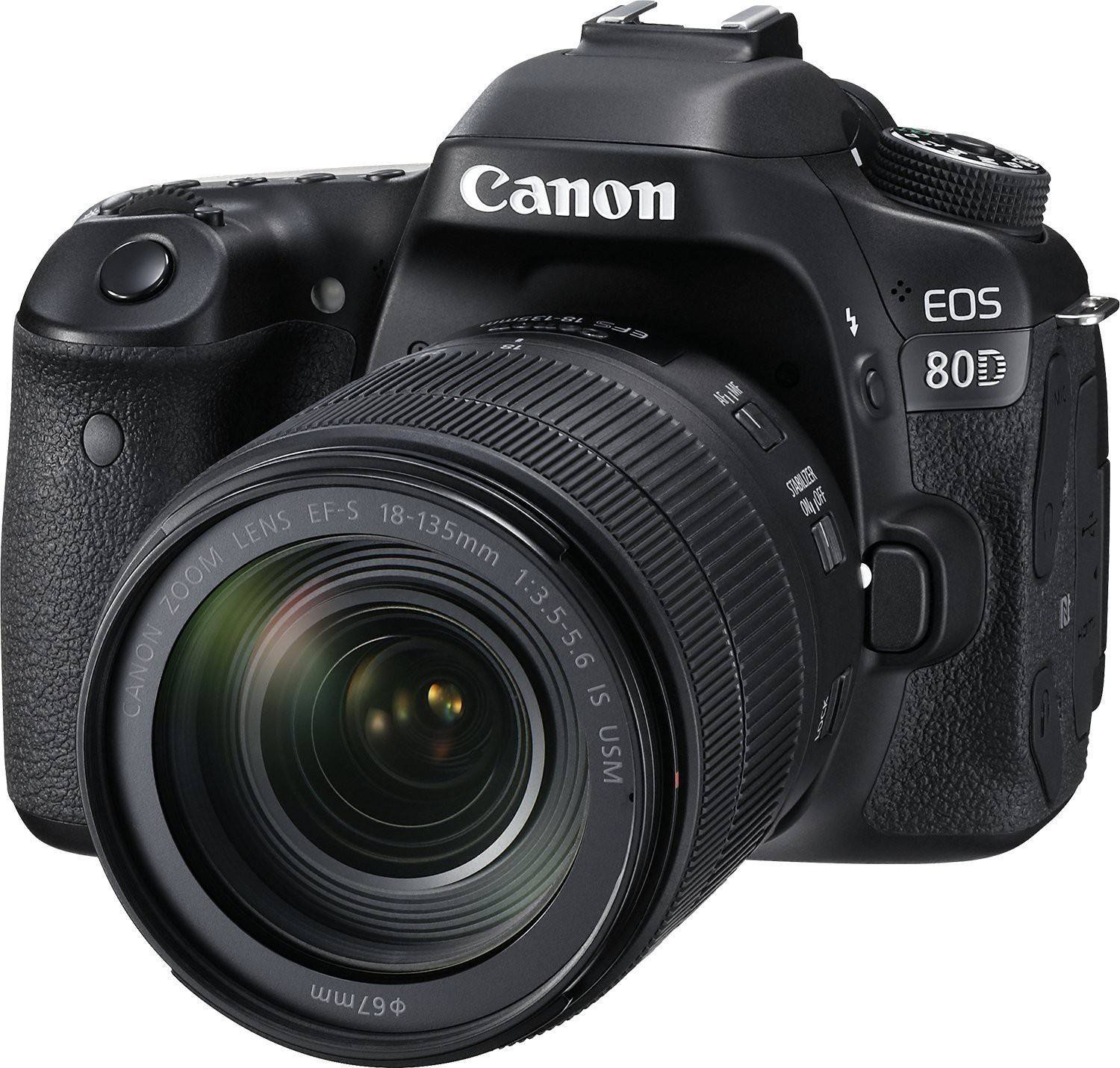 Canon EOS 80D DSLR Camera Body with 18-135 mm Lens (Black)