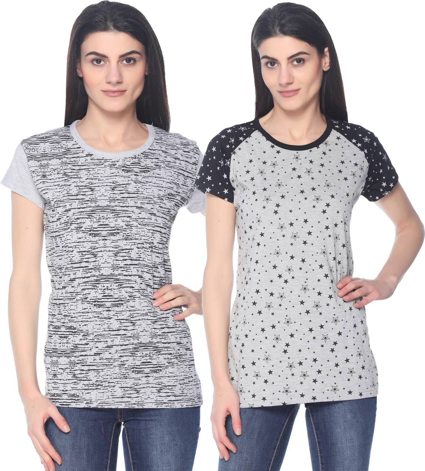69GAL Girls Printed Cotton Blend Regular T Shirt