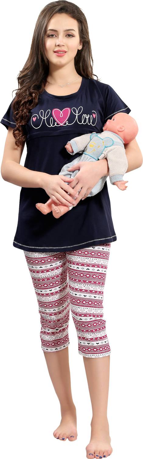 AV2 Women Printed Multicolor Top & Capri Set