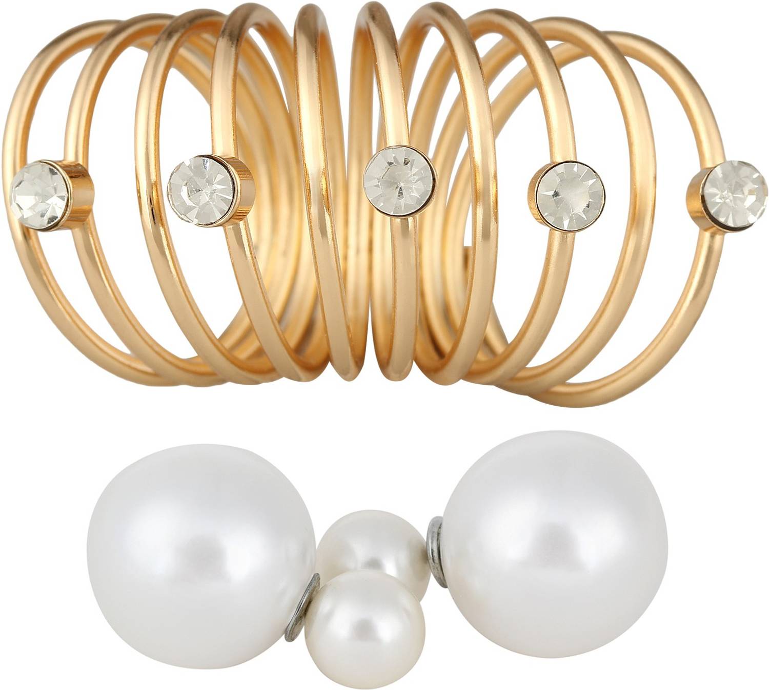 AMOUR Alloy Gold, White Jewellery Set