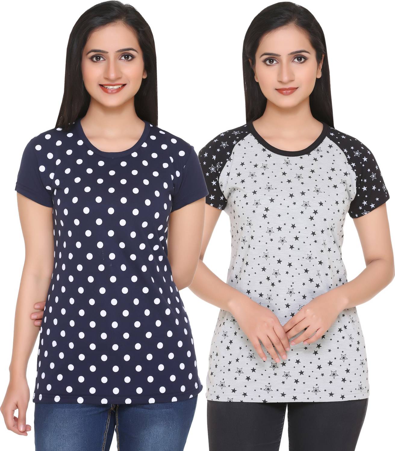 69GAL Girls Printed Cotton Blend Regular T Shirt