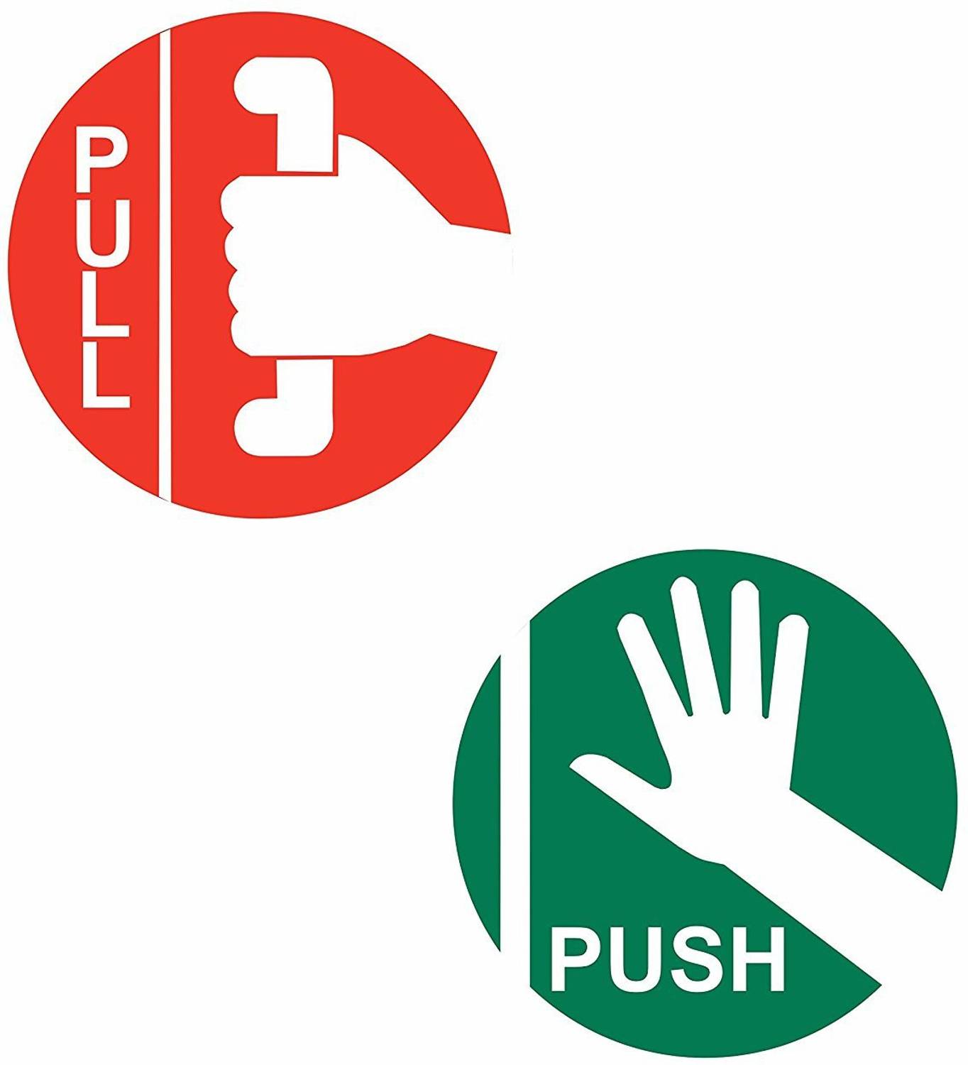 Asmi Collections 13 cm Self Adhesive Push and Pull Sign Removable Sticker