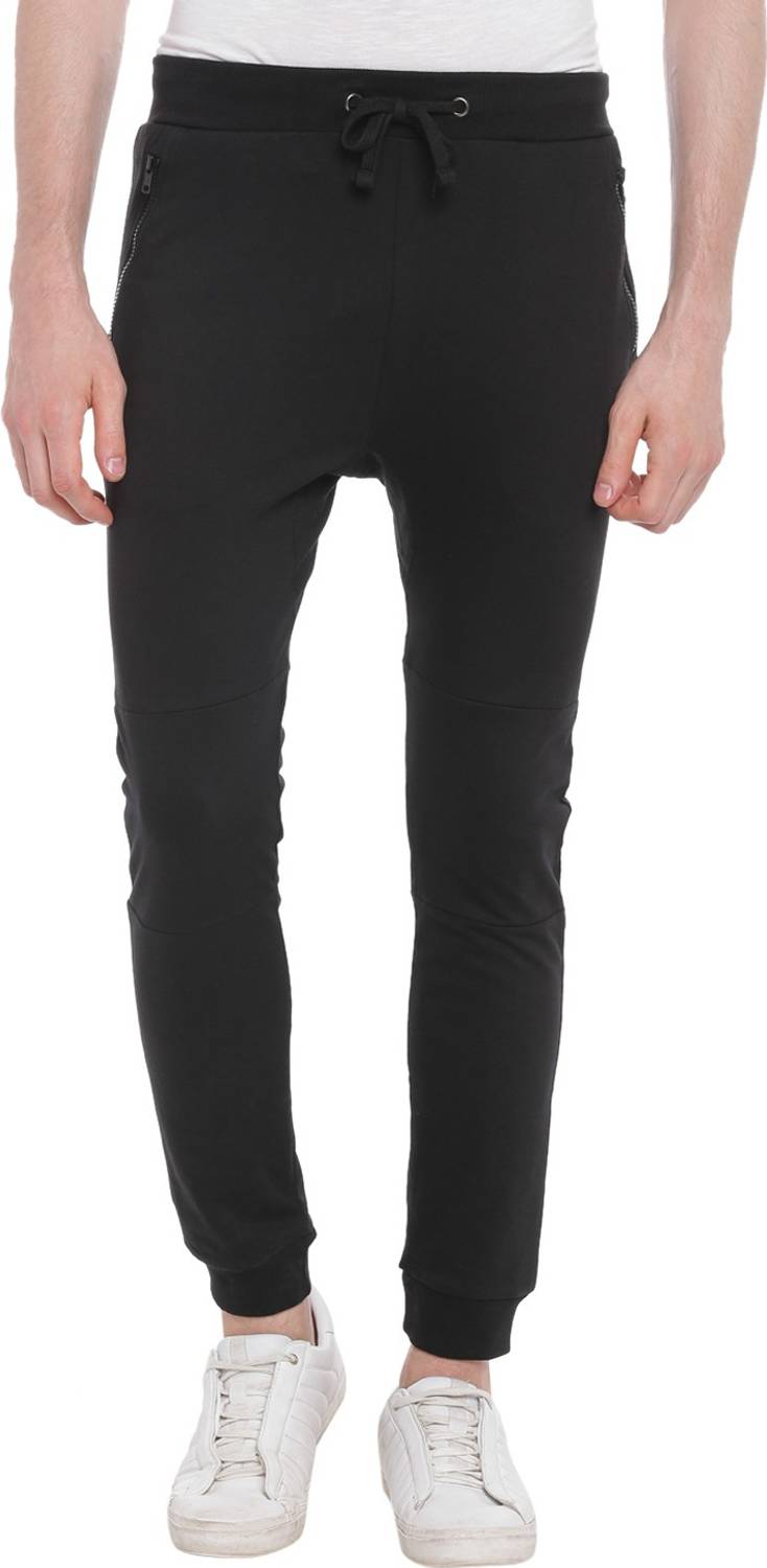 Ajile By Pantaloons Solid Men Black Track Pants