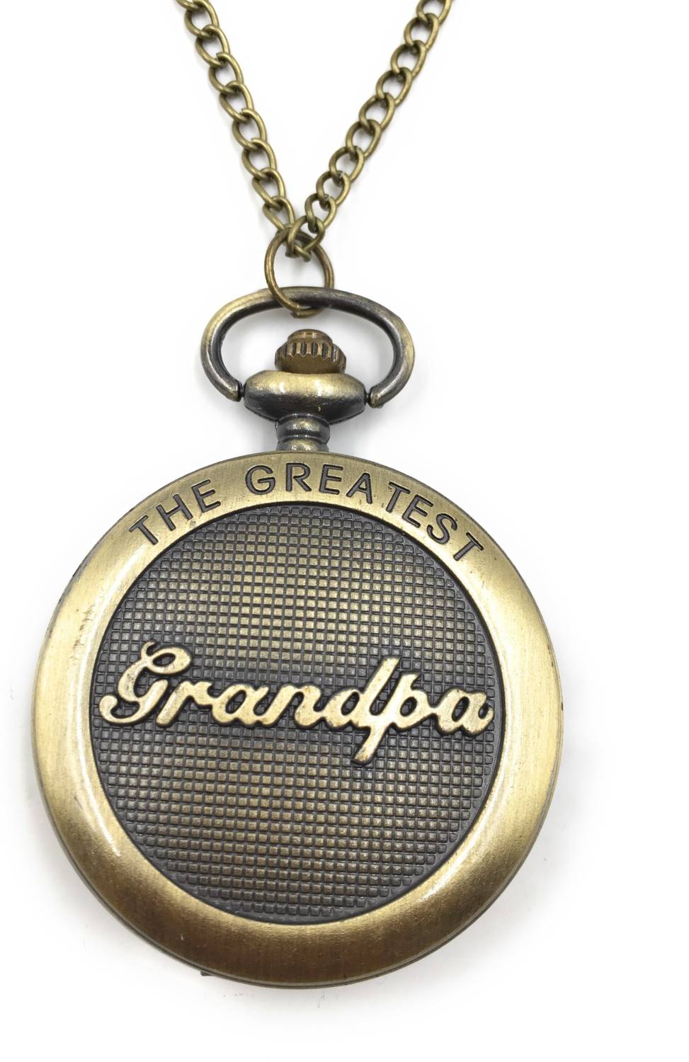24x7eMall Antique The Greatest Grandpa Classic Vintage Quartz Pocket Watch Case 4.5 cms Diameter Grandpa antique metal Pocket Watch Chain