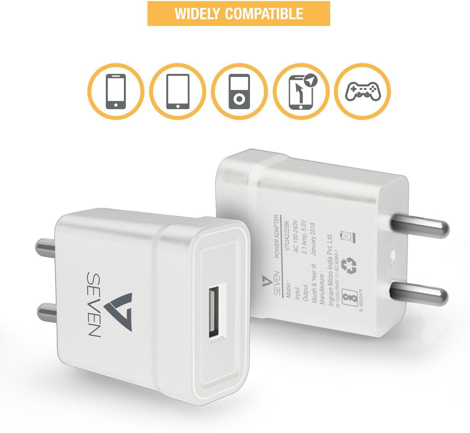 Image of V7 2.1 A Wall Charger for Mobile