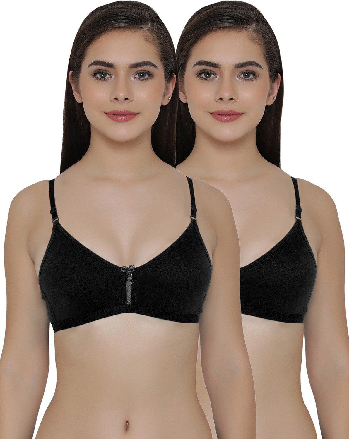 Image of Clovia Pack of 2 Women Full Coverage Non Padded Bra (Multicolor)