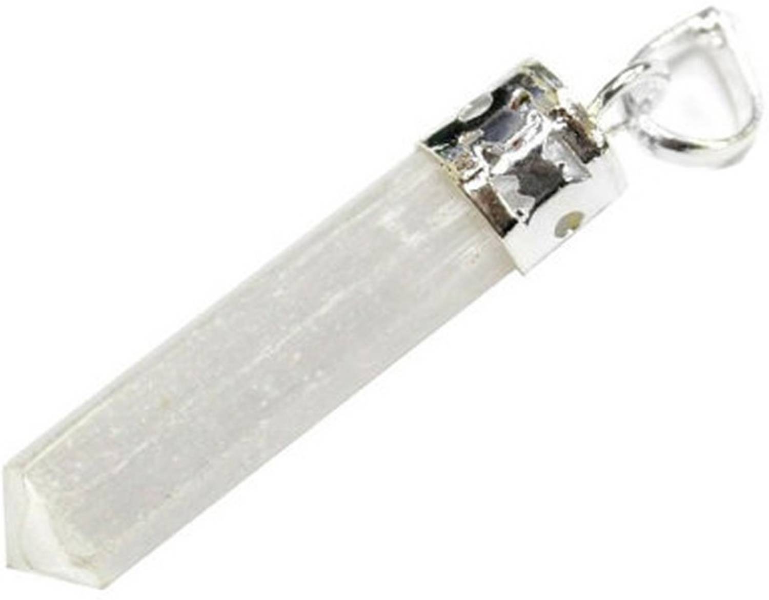 AIR9999 SELENITE CRYSTAL PENCIL SHAPE PENDANT Crystal Crystal Pendant