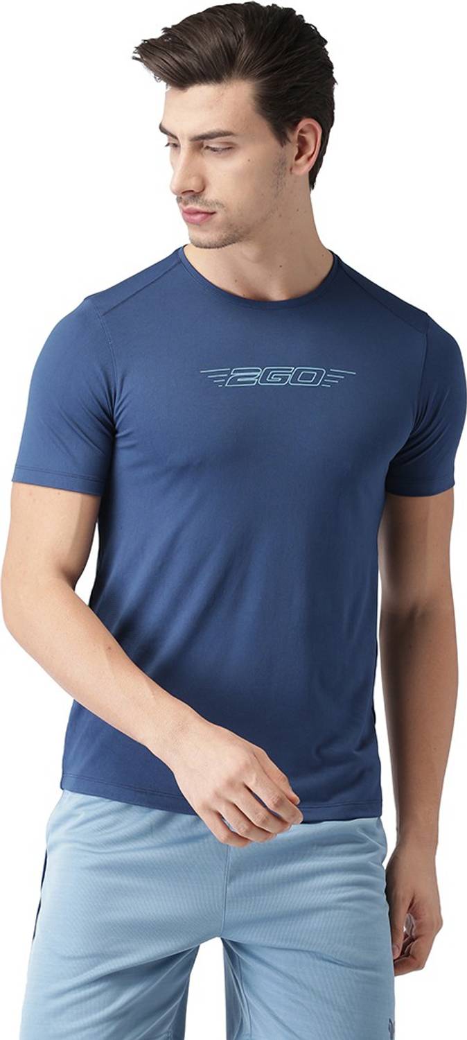 2GO Printed Men Round Neck Blue T-Shirt