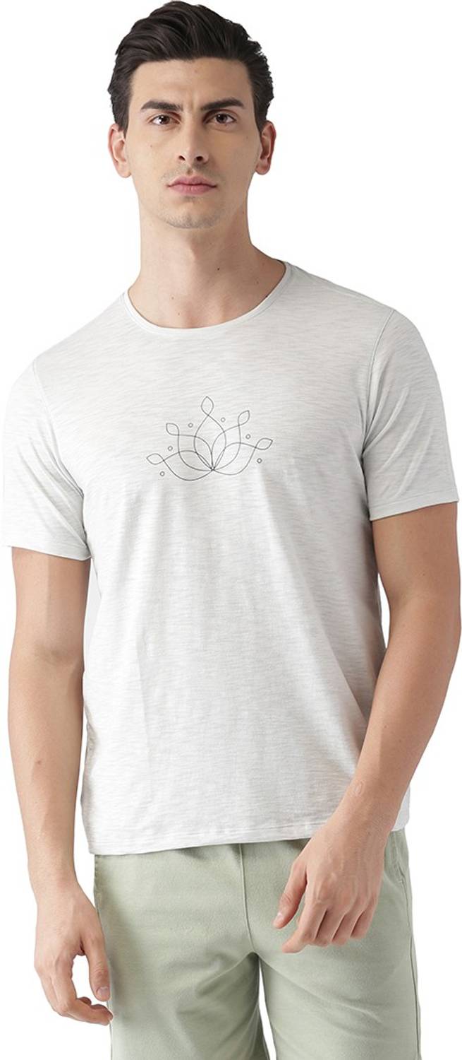 2GO Printed Men Round Neck Grey T-Shirt