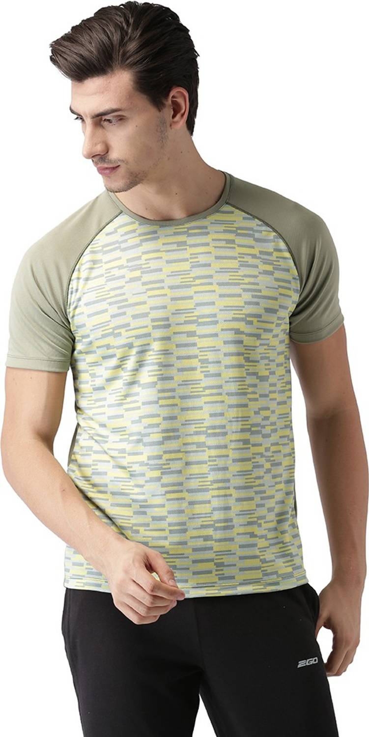 2GO Printed Men Round Neck Dark Green T-Shirt