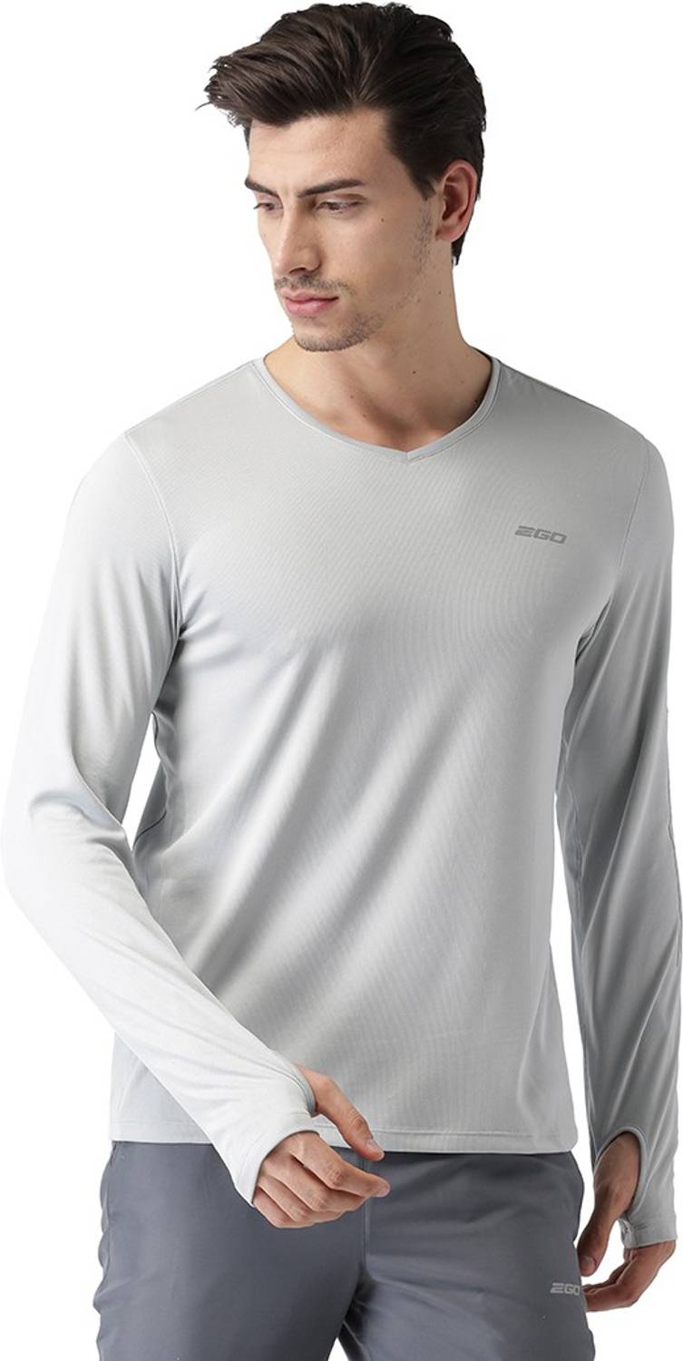 2GO Printed Men V Neck Grey T-Shirt