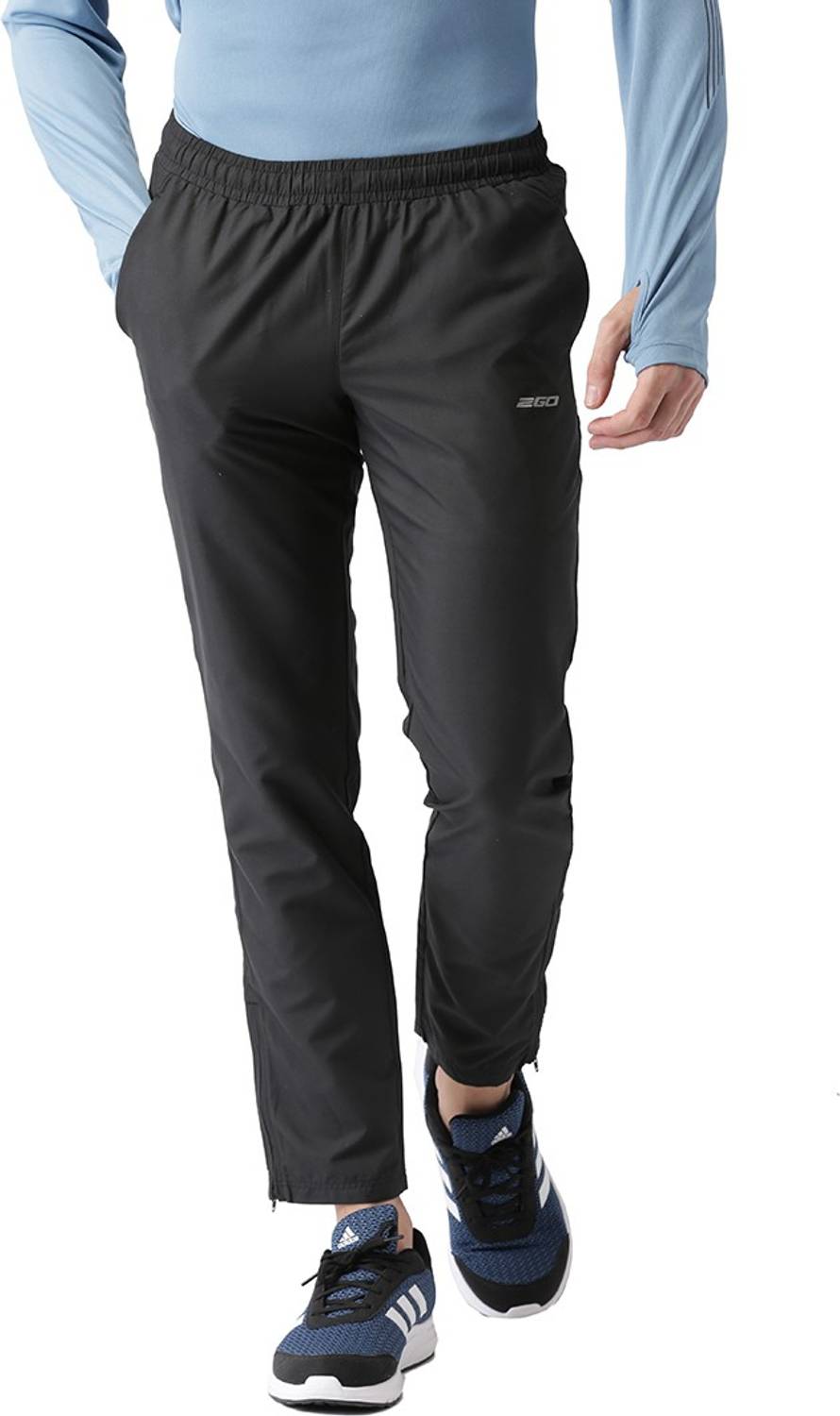 2GO Solid Men Grey Track Pants