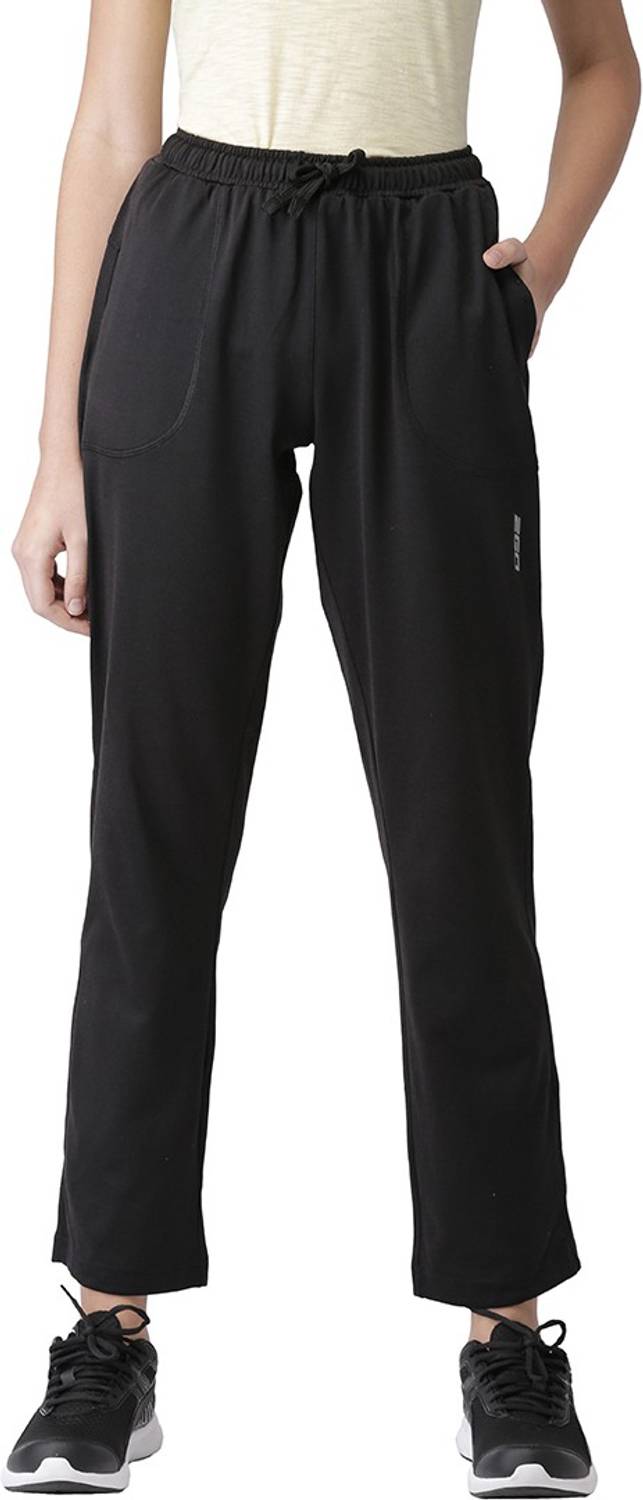 2GO Solid Women Black Track Pants