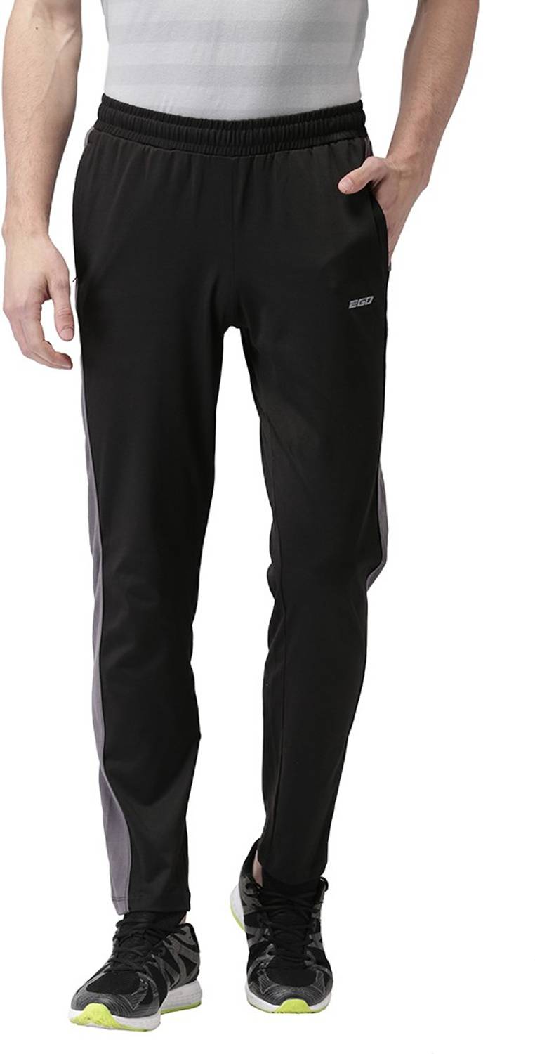 2GO Solid Men Black Track Pants