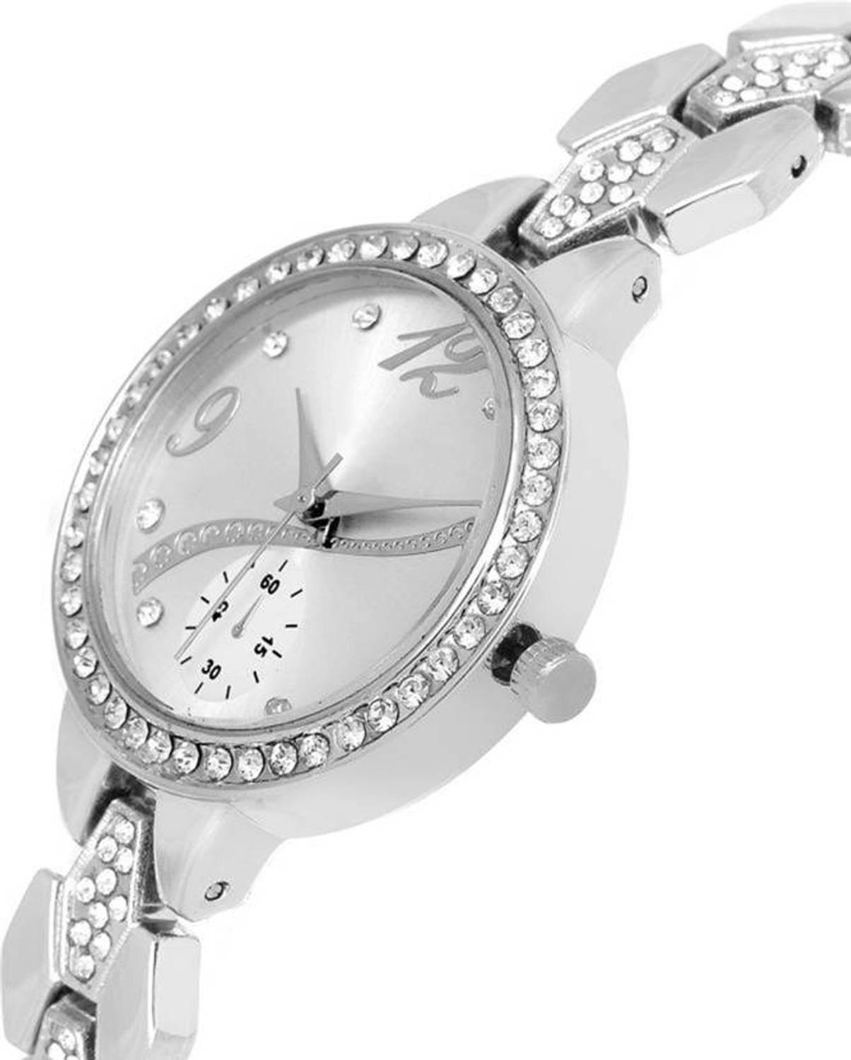 n.y.h..★  watch-silver-crystal-studded-