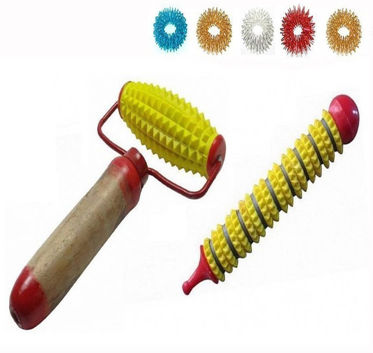 AHCS ACS N7 Acupressure Hand Body Massager Roller, Magnetic Energy Jimmy ,Sujok Finger Rings Body Roller,Magnetic Jimmy Massager