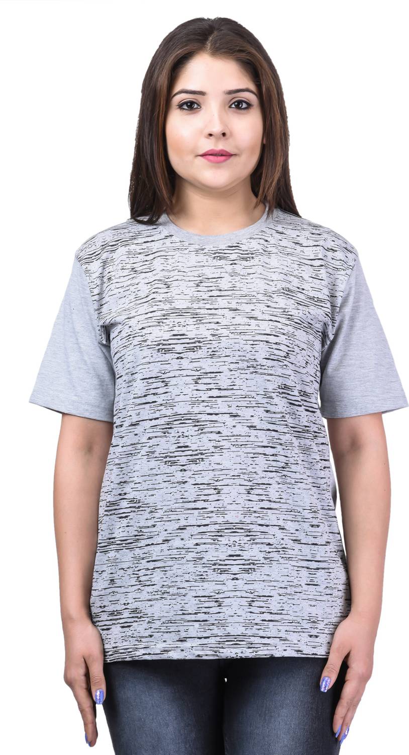 69GAL Printed Women Round Neck Multicolor T-Shirt