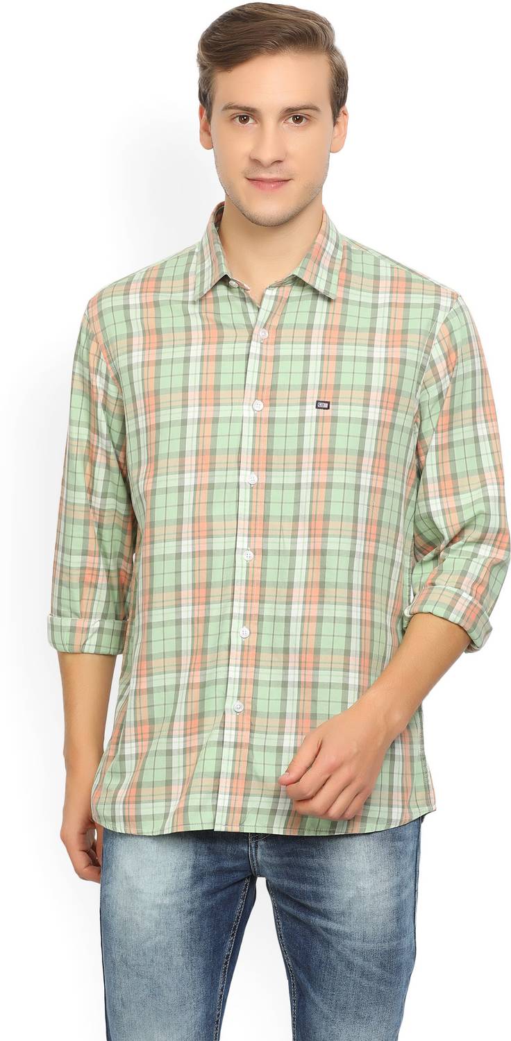 Arrow Sport Men Checkered Casual Green Shirt