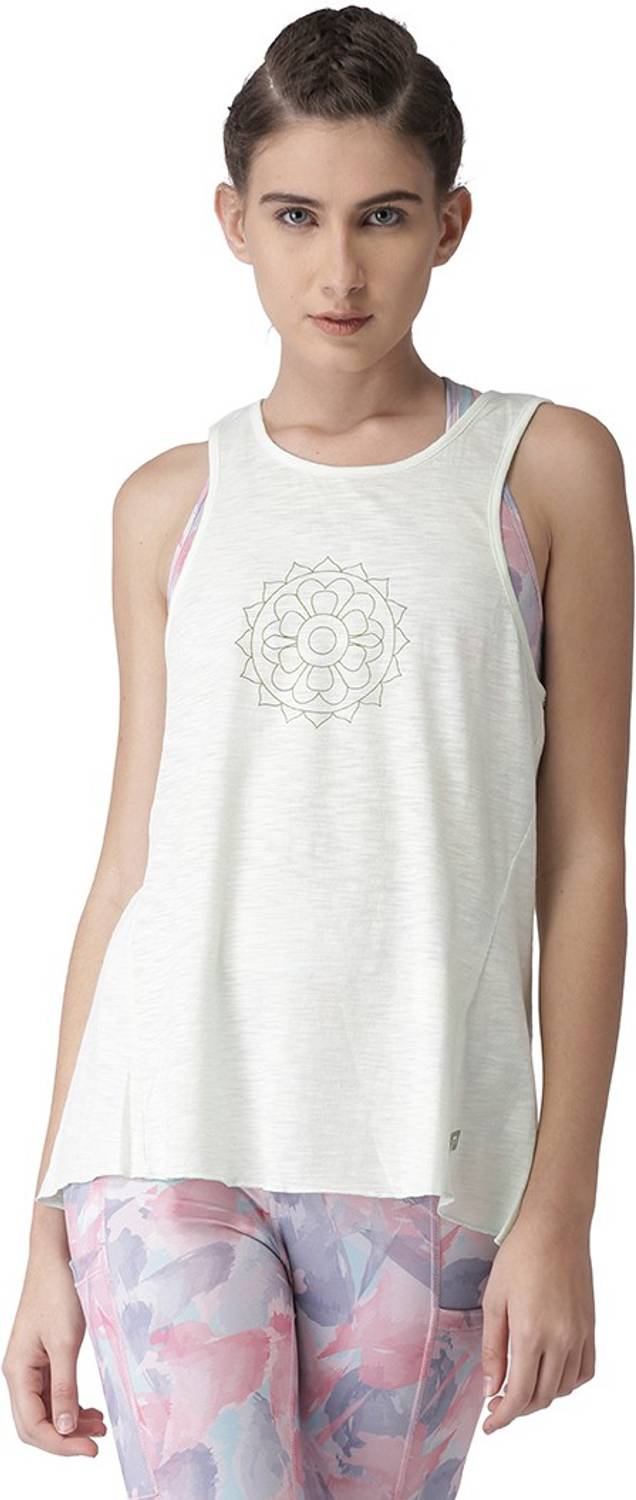 2GO Casual Sleeveless Printed Women Light Green Top
