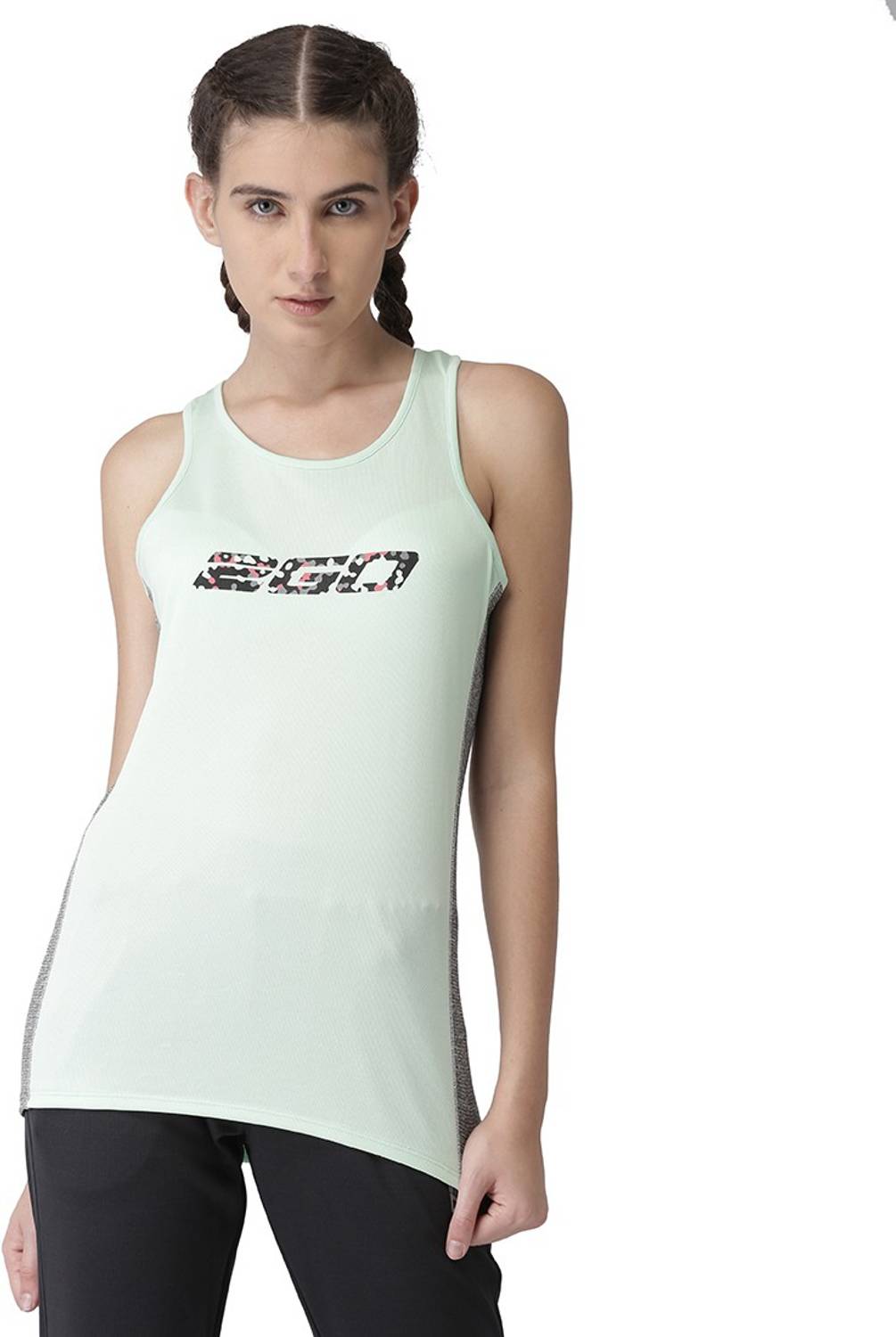 2GO Casual Sleeveless Printed Women Light Green Top