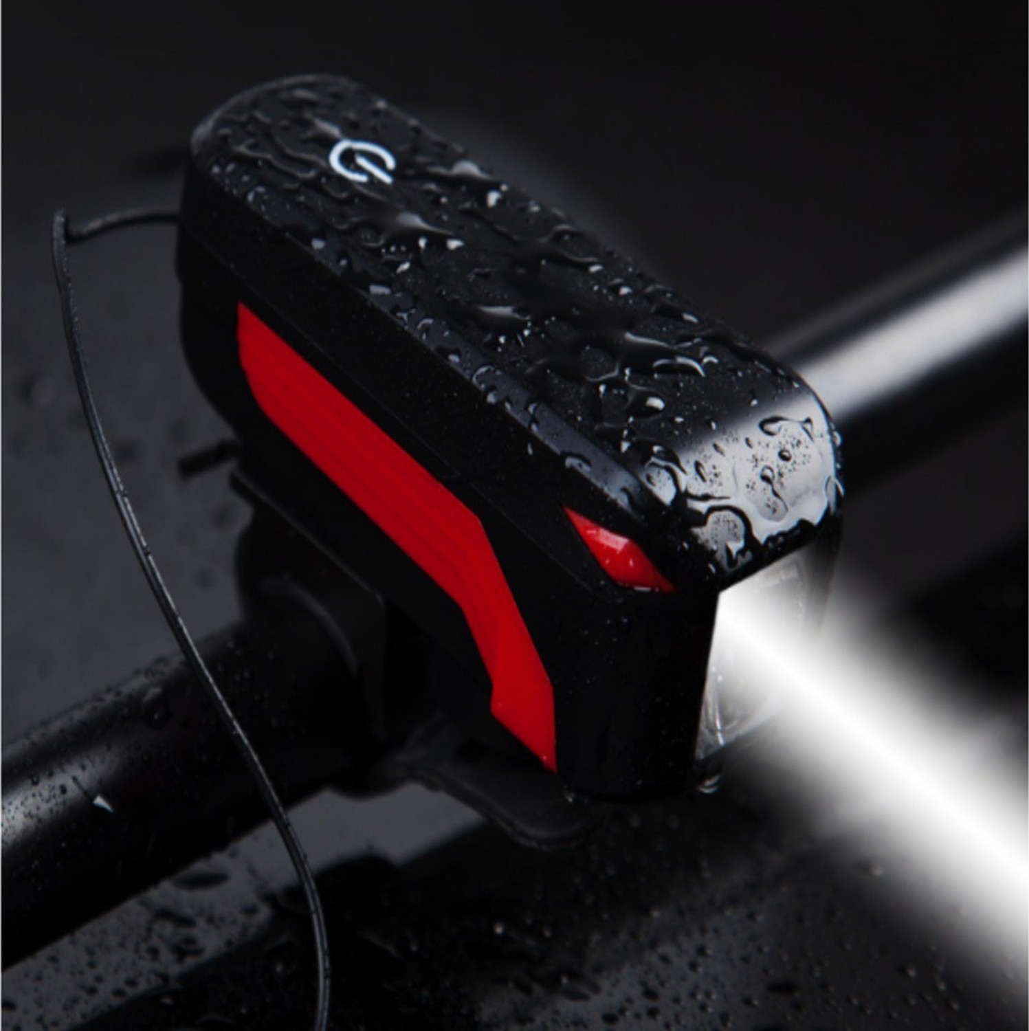 Image of SHIVEXIM HOT SELL USB Rechargeable Bicycle Light Waterproof Quick Release Bike Front Light Speaker Touch Switch Bicycle Light LED Front Light LED Spot Light (Black)