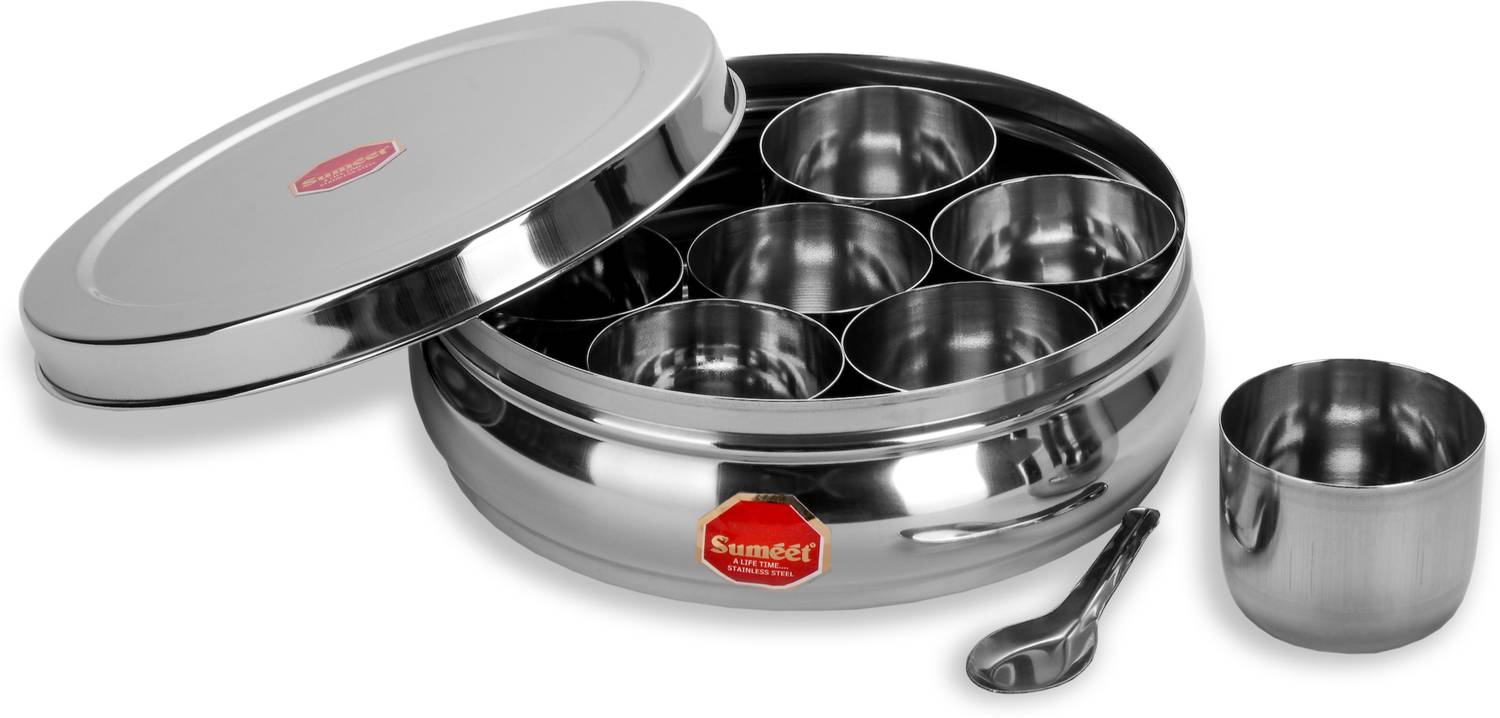 Sumeet Spice Set Steel — Spice Boxes & Masala Dabbas