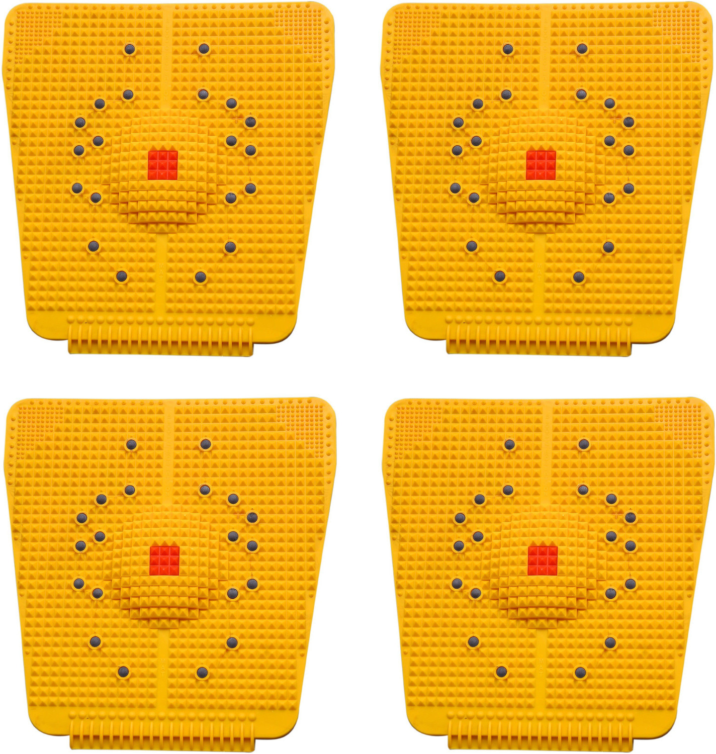 Image of VIVAAN Set of 4 Acupressure Massager Mat Relieve Stress Pain Acupuncture Massager (Yellow) Yellow 6 mm Accupressure Mat