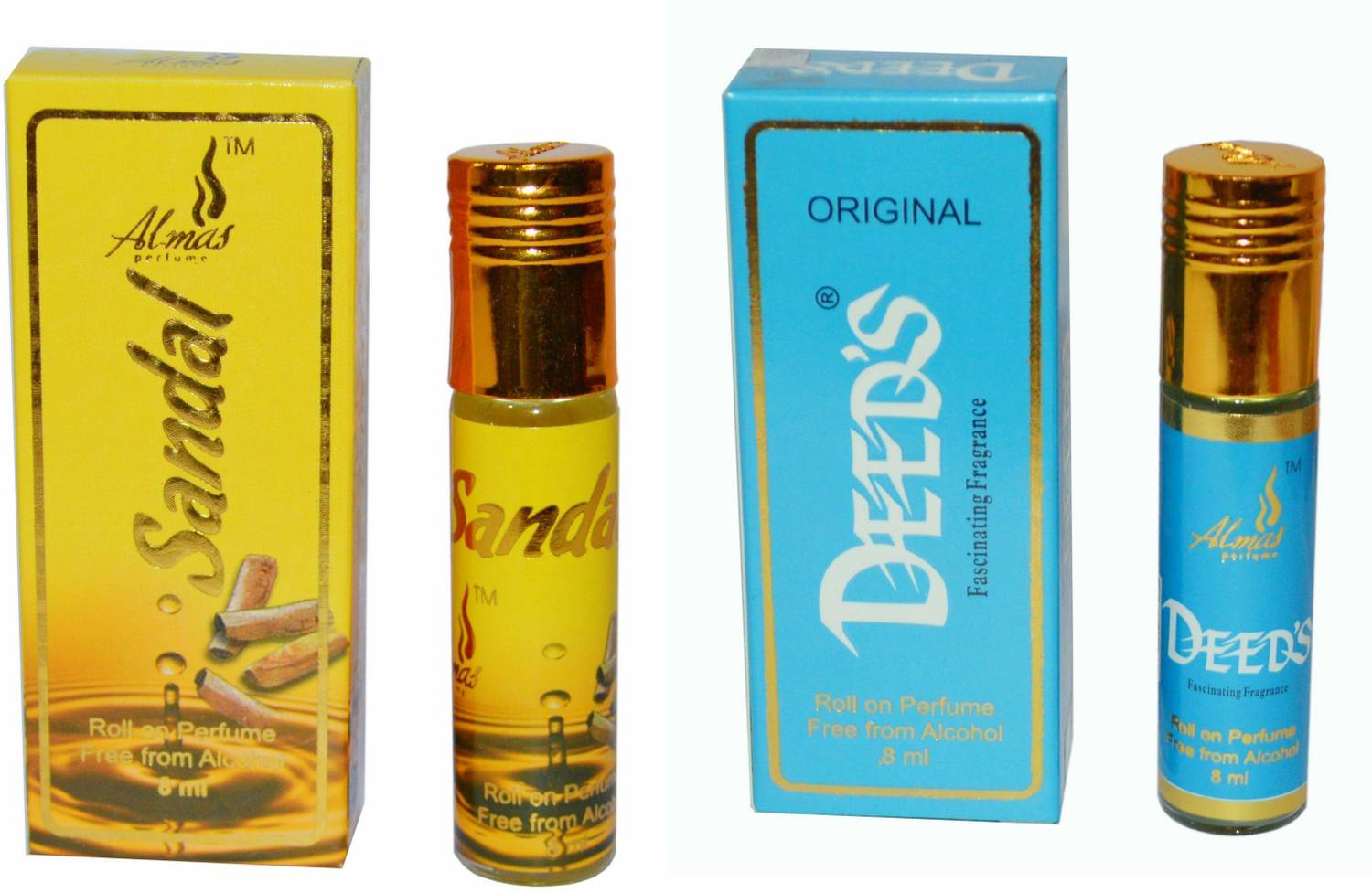 Almas Fascinating DEEDS AQUA and SANDAL pocket Floral Attar