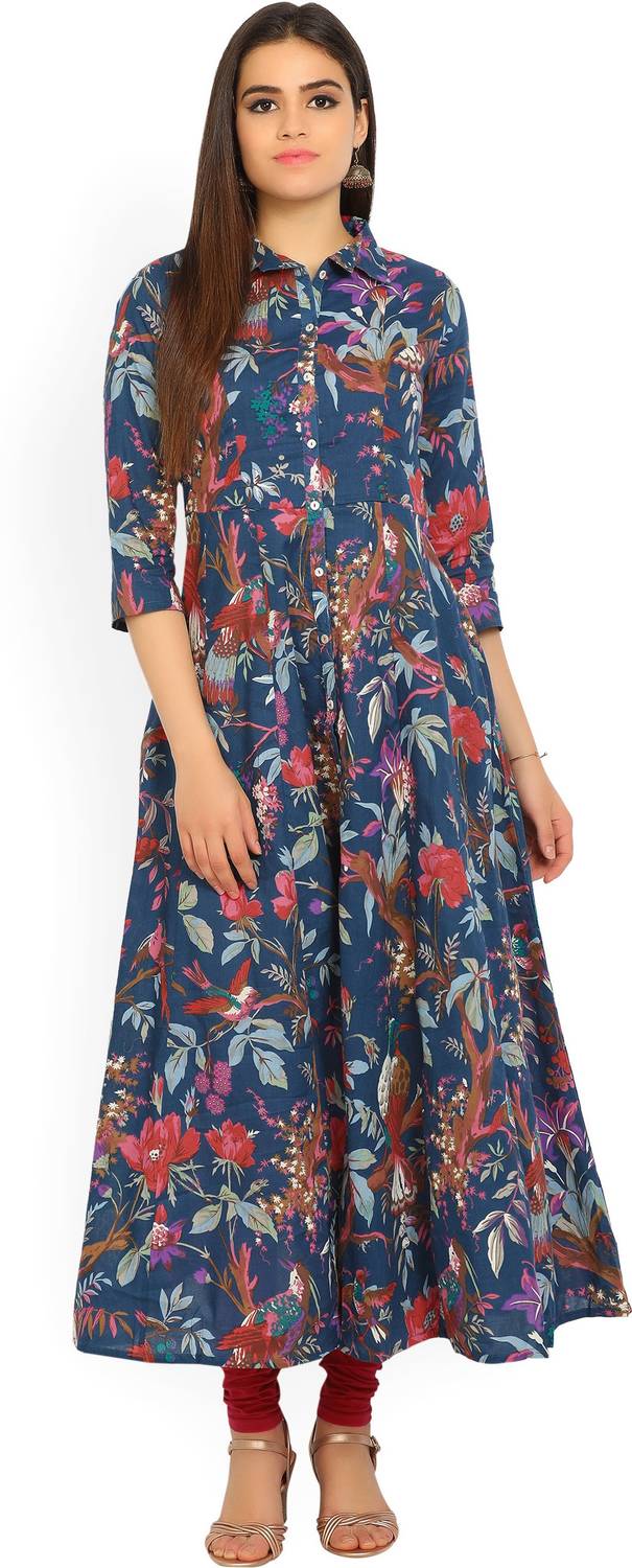 BIBA Women Maxi Multicolor Full Length Dress - Buy NYBLU BIBA Women Maxi  Multicolor Full Length Dress Online at Best Prices in India | Flipkart.com