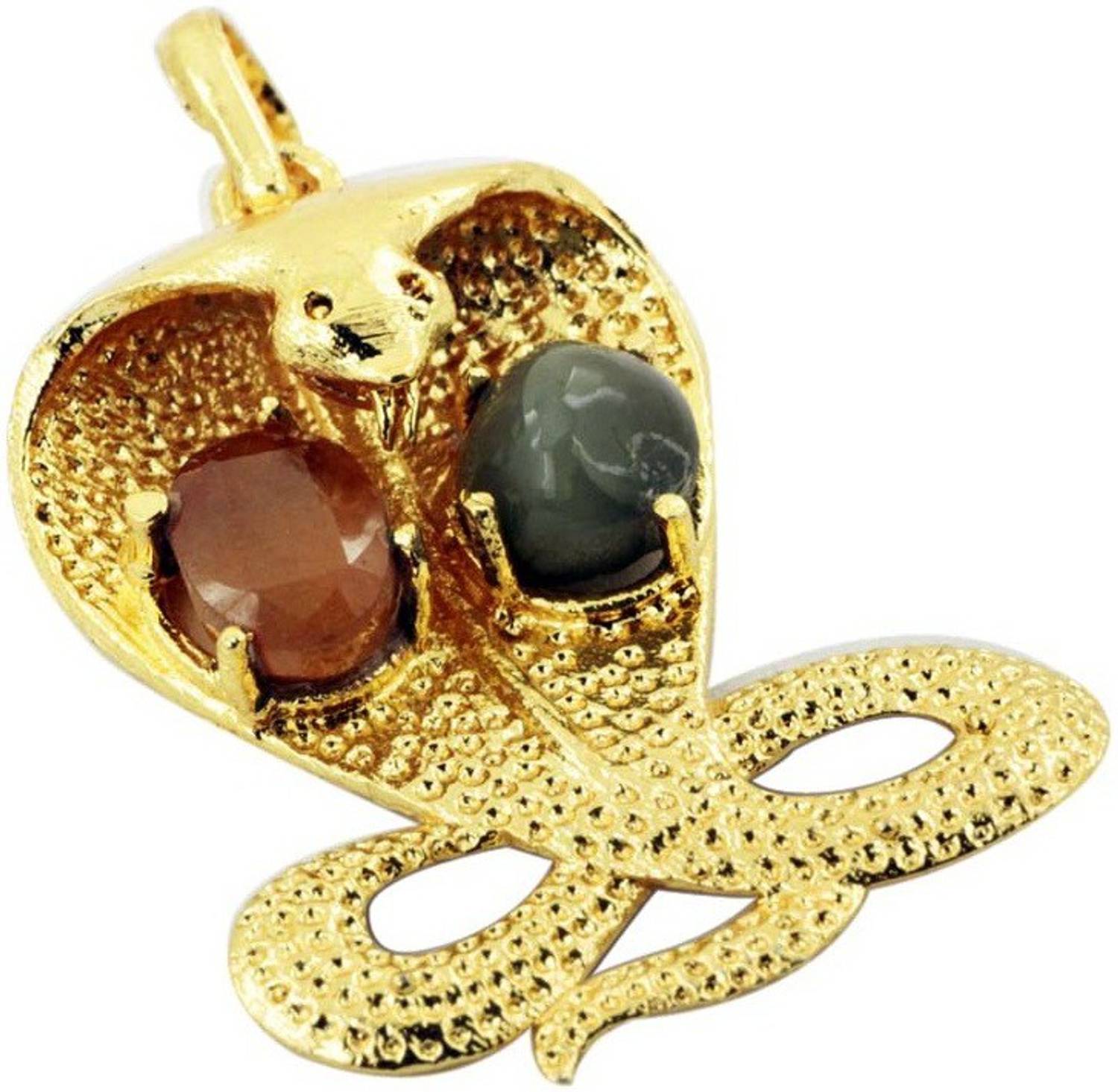 AIR9999 KAALSARP DOSH CORRECTION PENDANT/LOCKET WITH GARNET FOR RAHU CAT'S EYE FOR KETU Garnet, Cat's Eye Metal Pendant
