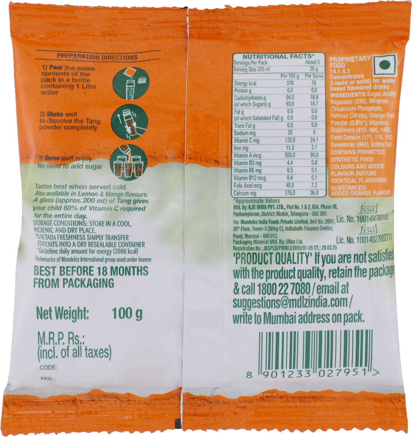 Image of TANG Orange Instant Drink Mix