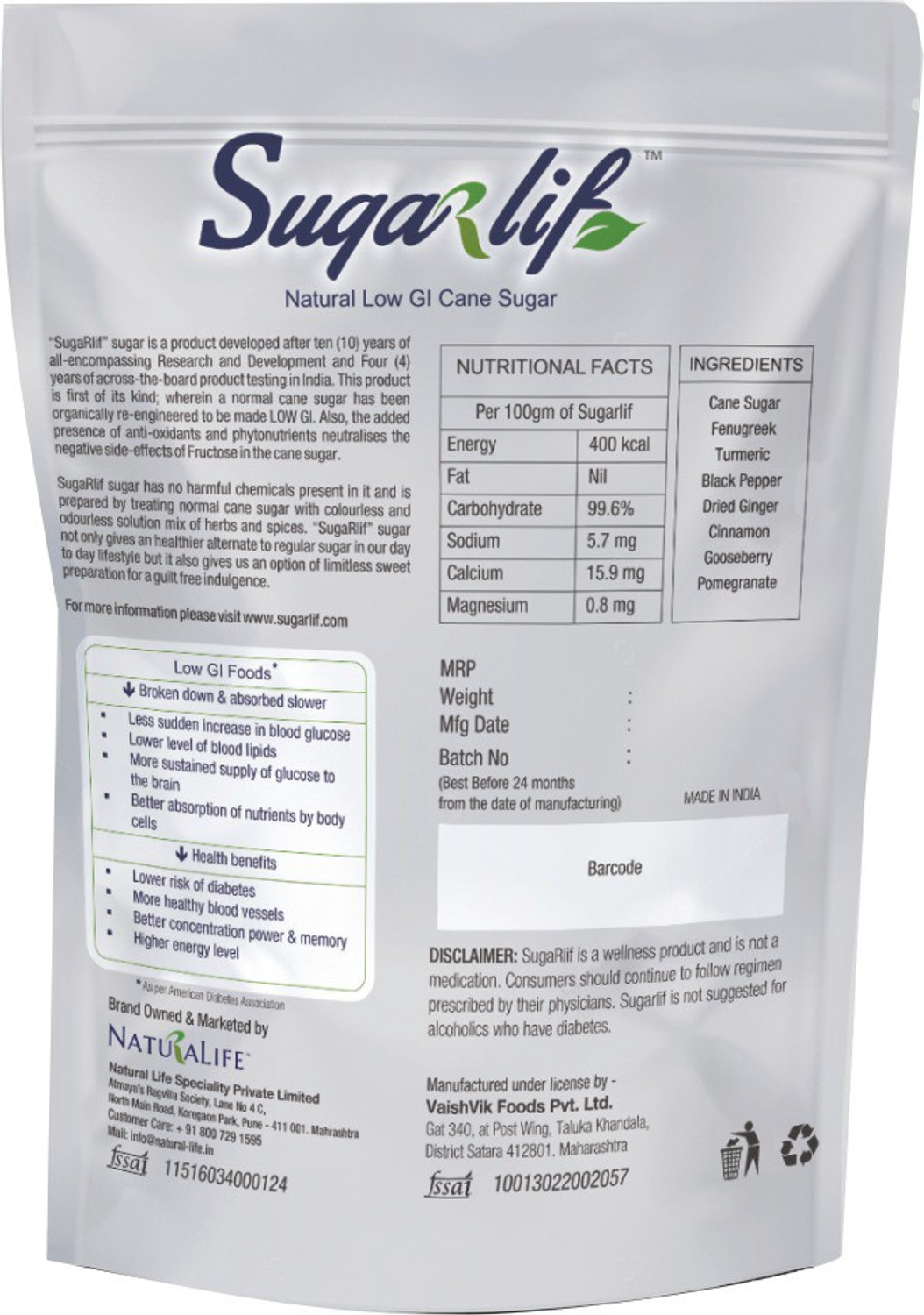 Image of Sugarlif LOW GI White Sugar