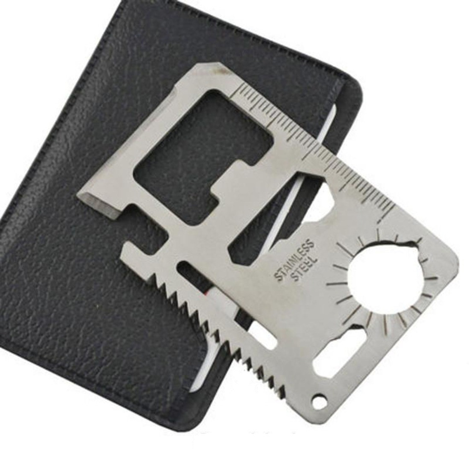 Image of SEGGO Multifunctional Multi Purpose Stainless Steel Pocket Survival 11 In 1 Swiss Army Card