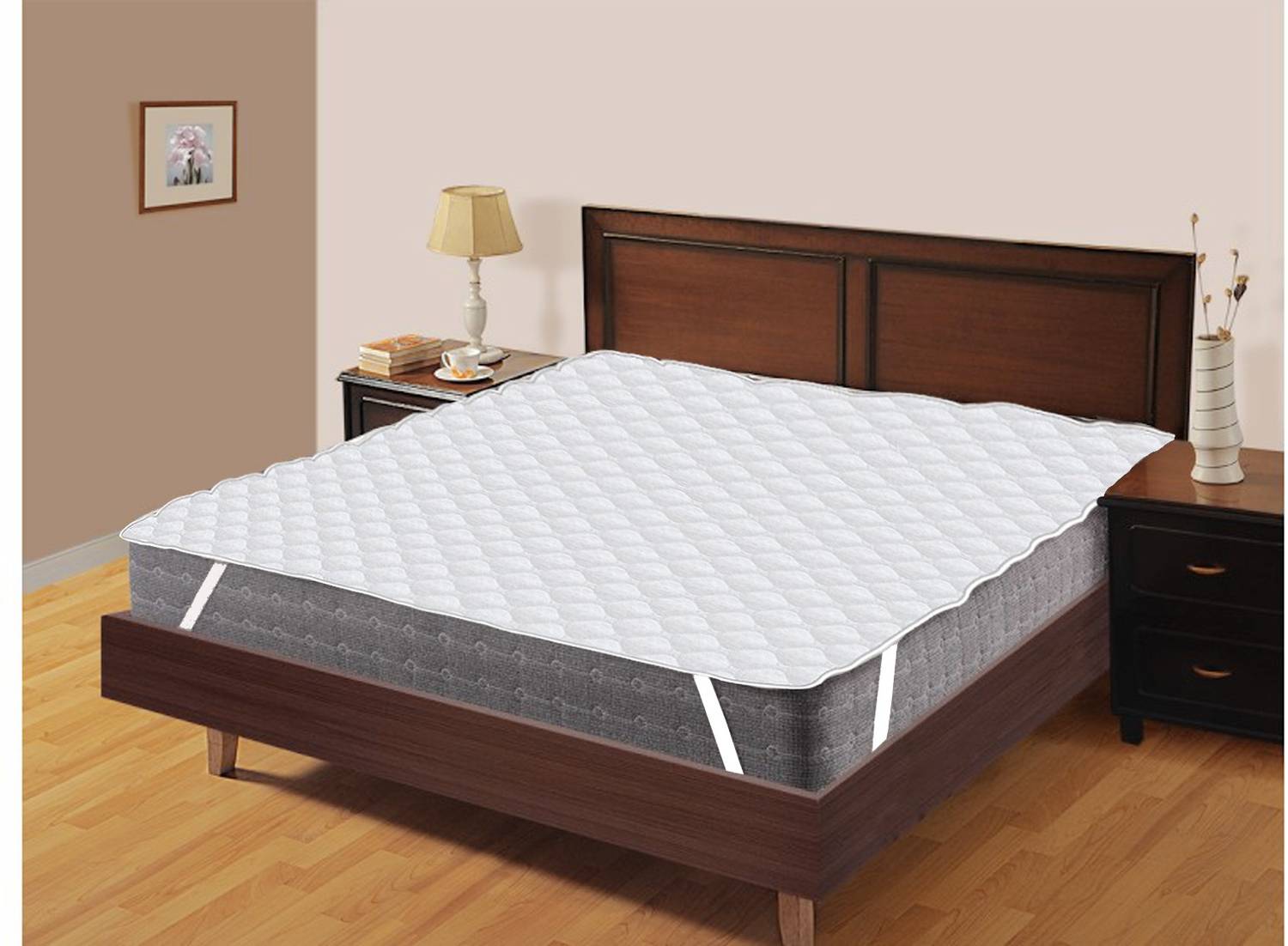 AURAVE Double Size Elastic Strap Micro Breathable, Stretchable, Waterproof Mattress Cover