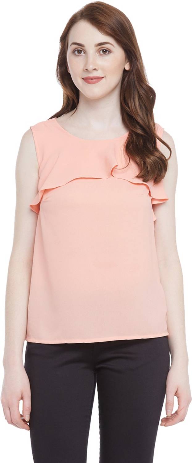 Annabelle by Pantaloons Formal Sleeveless Solid Women Red Top