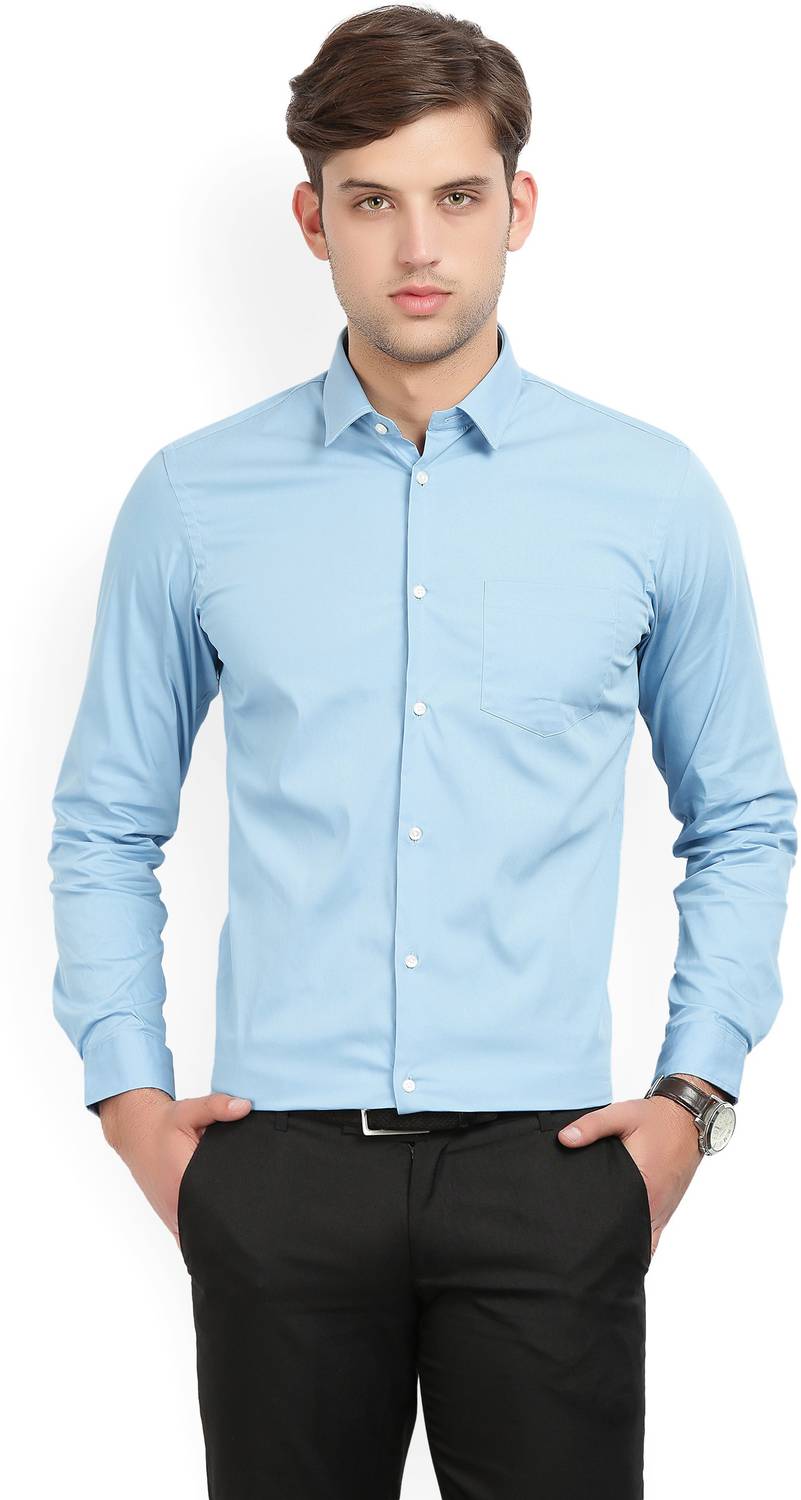 Arrow Newyork Men Solid Formal Blue Shirt